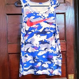 Nike Dri-Fit Blue Camo Tank Top